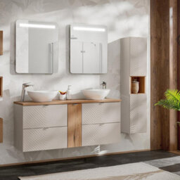 Heze Furniture Viva 80Cm Bathroom Cabinet With Oval Basin - Cashmere - thumbnail 4