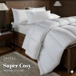 MHG Living 15 Tog Winter Duvet - Hypoallergenic Stripe Microfibre, Soft, Breathable & Machine Washable - Double - thumbnail 2