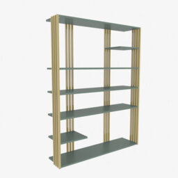 Decorotika Jeni Bookcase Shelving Unit Green & Gold - thumbnail 5