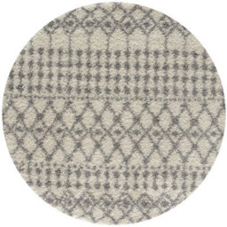 The Rugs Soft Moroccan Diamond Shaggy Rugs And Runners High Pile Ivory And Grey Living Room Kitchen Hallway 1000 - thumbnail 1