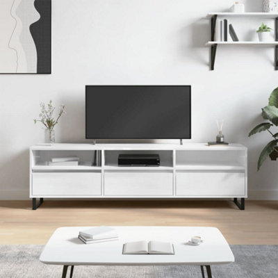 Berkfield Tv Cabinet High Gloss White 150X30X44.5 Cm Engineered Wood - image 1