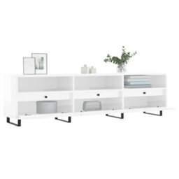 Berkfield Tv Cabinet High Gloss White 150X30X44.5 Cm Engineered Wood - thumbnail 4