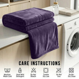Moonlight Bedding Fleece Blanket Soft Throw Lightweight All Season Sofa, Bed & Travel Blanket Double (Purple, 150X200Cm) - thumbnail 5