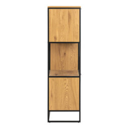 Wyld Haus Bologna Bookcase - Matte Black Steel Frame With Wild Oak Shelves, 2 Doors 3 Drawers - thumbnail 4