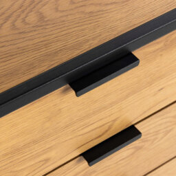 Wyld Haus Bologna Bookcase - Matte Black Steel Frame With Wild Oak Shelves, 2 Doors 3 Drawers - thumbnail 7