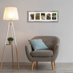 AK Frames 26X8 Aluminum Modern Multi Photo Frame With White Mount - Holds 5 Apertures (5X) 6X4 Photos - thumbnail 3