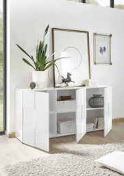 FurniComp LTD Furnicomp Lyon 3 Door White Gloss Sideboard - thumbnail 2