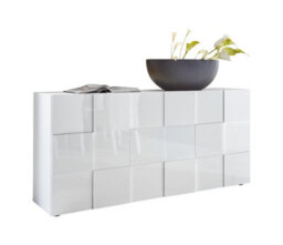 FurniComp LTD Furnicomp Lyon 3 Door White Gloss Sideboard - thumbnail 3