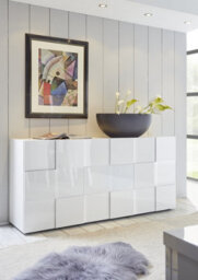 FurniComp LTD Furnicomp Lyon 3 Door White Gloss Sideboard - thumbnail 1