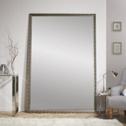 The Online Mirror Shop Leaner Mirror Harlington Rectangular Shape With Silver Frame- H 205Cm X W 140Cm For Hanging In Bedroom Or Living Area, - thumbnail 2