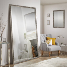 The Online Mirror Shop Leaner Mirror Harlington Rectangular Shape With Silver Frame- H 205Cm X W 140Cm For Hanging In Bedroom Or Living Area,