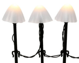 Lumineo 20 White Mushroom Stake Lights Mini Christmas Led Pathway Lights Warm White - thumbnail 2