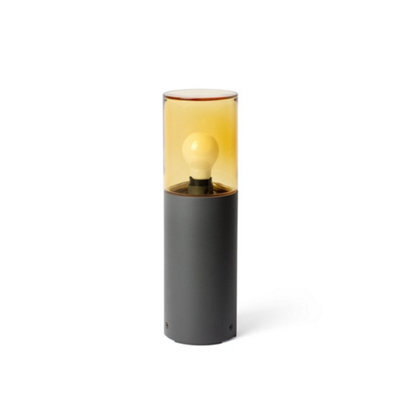 Luminosa Lighting Luminosa Kila Dark Grey Beacon Pedestal Lamp 40Cm Amber Ip65