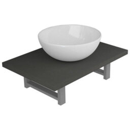 Berkfield Durable Two Piece Bathroom Furniture Set Ceramic Grey