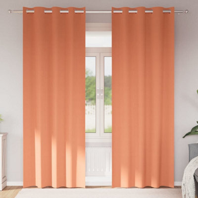 Berkfield Curtains With Curtains 2 Pcs Terracotta 225 X 140 Cm Polyester - image 1