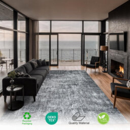 Homeart Eton Abstract Area Rug Super Soft & Durable Woven Carpet With Modern Artistic Design Anthracite 200X290 - thumbnail 2