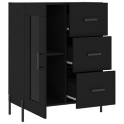 Berkfield Classic Sideboard Black 69.5X34X90 Cm Engineered Wood - thumbnail 6