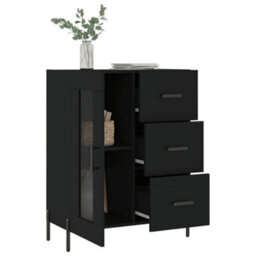 Berkfield Classic Sideboard Black 69.5X34X90 Cm Engineered Wood - thumbnail 4