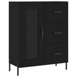 Berkfield Classic Sideboard Black 69.5X34X90 Cm Engineered Wood - thumbnail 1