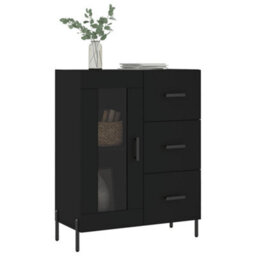 Berkfield Classic Sideboard Black 69.5X34X90 Cm Engineered Wood - thumbnail 3