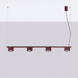 Sollux Lighting Aura Aluminum Burgundy 4 Lights Minimalist Chandeliers - thumbnail 2