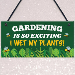 Red Ocean Gardening So Exciting I Wet My Plants Funny Garden Sign For Home Shed Summerhouse Sign Garden Plaque - thumbnail 3