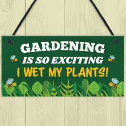 Red Ocean Gardening So Exciting I Wet My Plants Funny Garden Sign For Home Shed Summerhouse Sign Garden Plaque - thumbnail 2