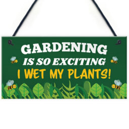 Red Ocean Gardening So Exciting I Wet My Plants Funny Garden Sign For Home Shed Summerhouse Sign Garden Plaque - thumbnail 1