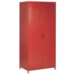 Beliani  Storage Unit Varna Metal Red - thumbnail 1