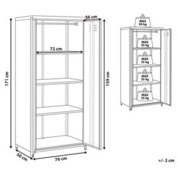 Beliani  Storage Unit Varna Metal Red - thumbnail 3