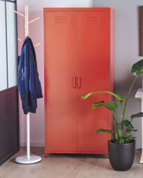 Beliani  Storage Unit Varna Metal Red - thumbnail 2