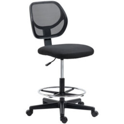 Vinsetto Draughtsman Chair Office Chair W/ Adjustable Footrest Ring, Black - thumbnail 2