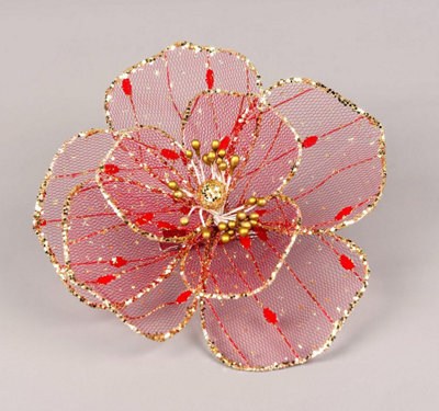 Shatchi 16Cm Red Poinsettia Poinsettia Flower - Christmas Tree Decoration - image 1