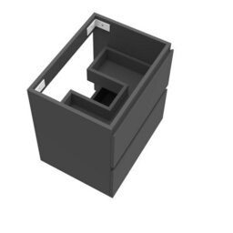 AVER-GROWTH Wall-Mounted Bathroom Vanity Unit Matt Grey Flat Pack Bathroom Cabinets Only 500(W)X385X(D)X520(H)mm With 2 Drawers - thumbnail 3