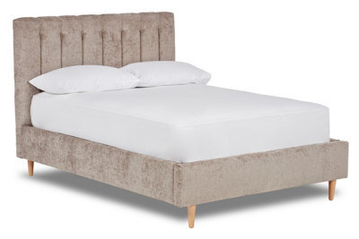 Divan Base Direct Eternal Contemporary Button-Backed Fabric Bed Base Only 5Ft King- Pavia Dove - image 1