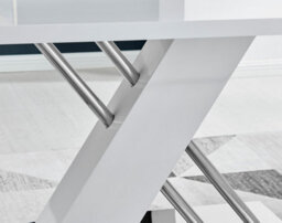 Furniturebox Uk Sorrento White High Gloss And Chrome Dining Table And 6 Cappuccino Beige Willow Dining Chairs - thumbnail 6