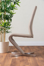 Furniturebox Uk Sorrento White High Gloss And Chrome Dining Table And 6 Cappuccino Beige Willow Dining Chairs - thumbnail 8