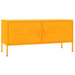 Berkfield Durable Tv Cabinet Mustard Yellow 105X35X50 Cm Steel - thumbnail 1