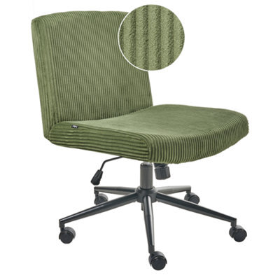 Beliani Desk Chair Geddes Corduroy Green - image 1