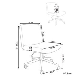 Beliani Desk Chair Geddes Corduroy Green - thumbnail 3