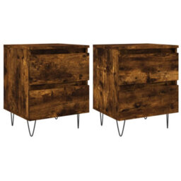 Berkfield Elegant Bedside Cabinets 2 Pcs Smoked Oak 40X35X50 Cm Engineered Wood - thumbnail 1