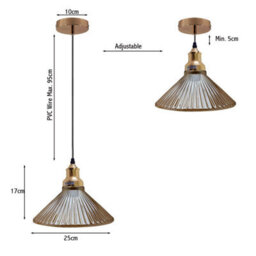 Led Retro Modern Glass Ceiling Pendant Lamp - French Gold Finish - thumbnail 4