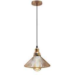 Led Retro Modern Glass Ceiling Pendant Lamp - French Gold Finish