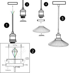 Led Retro Modern Glass Ceiling Pendant Lamp - French Gold Finish - thumbnail 8