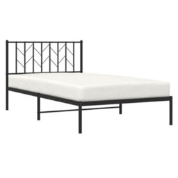 Berkfield Metal Bed Frame Without Mattress With Headboard Black 107X203Cm - thumbnail 3