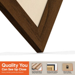 "16X16"" Walnut Modern Vinyl Record Frame With Ivory Mount For 12 Inch Lp Disc - Ak Frames" - thumbnail 3