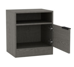 Urbn-Living Urbnliving 49.5Cm Height 1-Door Bedside Cedar Grey Table Cabinet Nightstand Storage Shelf Unit Bedroom Furniture - thumbnail 4