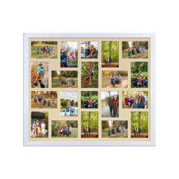 AK Frames 80X70Cm White Classic Multi Photo Frame With Ivory Mount - Holds 20 Apertures (18X) 6X4, (2X) 4X4 Photos - thumbnail 1