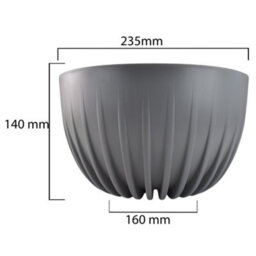 Cost Wise Indoor/outdoor Decorative Plant Display Bowl,ideal For Herbs,houseplants,bedding,tabletop Display,240mm In Gray - thumbnail 2