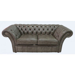 Chesterfield 2 Seater Bronx High Plains Leather Sofa Settee In Balmoral Style - thumbnail 1